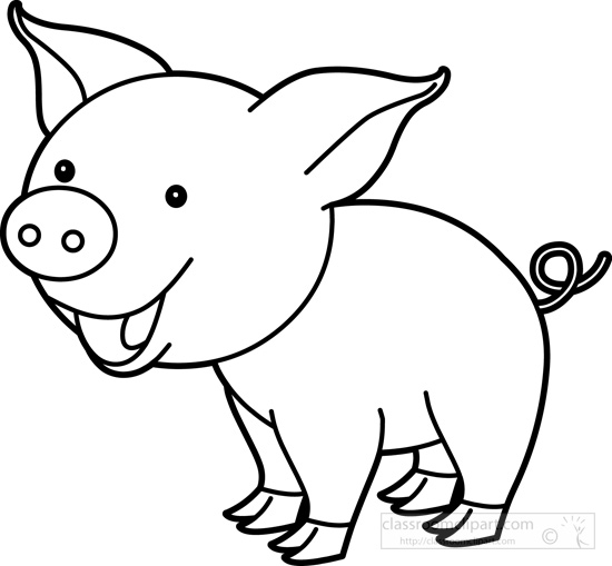 Animals Cute Pig Black White - Pig Clipart Black And White Animals Cute Pig Black White - Pig Clipart Black And White