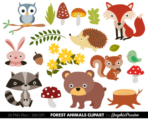 Baby Woodland Animals Clipart - Woodland Animal Clipart Baby Woodland Animals Clipart - Woodland Animal Clipart