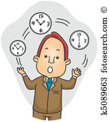 Businessman Juggling Time - Time Management Clipart Businessman Juggling Time - Time Management Clipart