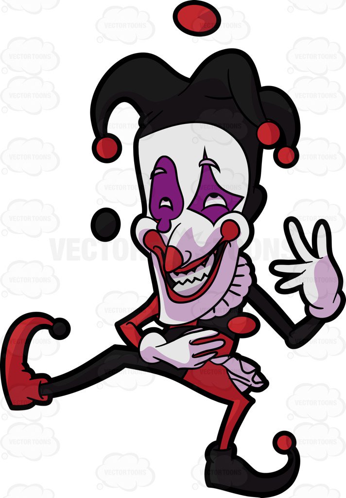 A creepy joker juggling balls - Creepy Clipart A creepy joker juggling balls - Creepy Clipart