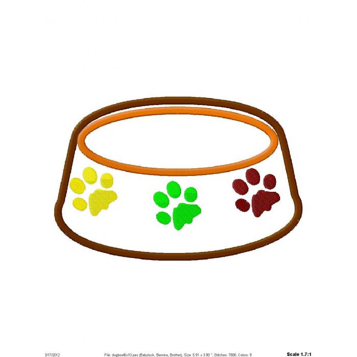 Dog Bowl Applique Design - Dog Bowl Clipart Dog Bowl Applique Design - Dog Bowl Clipart