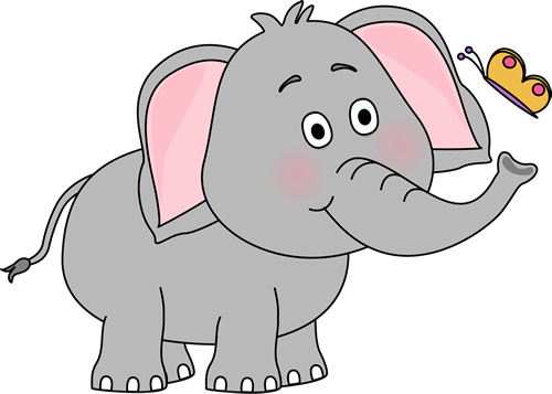 Elephant and Butterfly - Elephants Clip Art Elephant and Butterfly - Elephants Clip Art