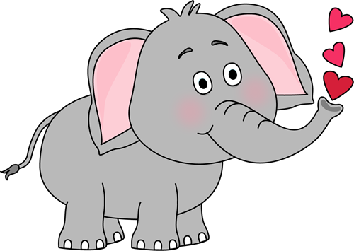 Elephant Blowing Hearts - Elephants Clipart Elephant Blowing Hearts - Elephants Clipart