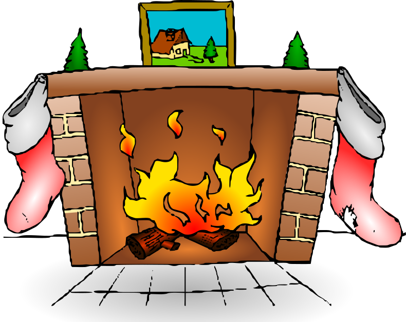 Fireplace Christmas Card With - Fireplace Clip Art Fireplace Christmas Card With - Fireplace Clip Art