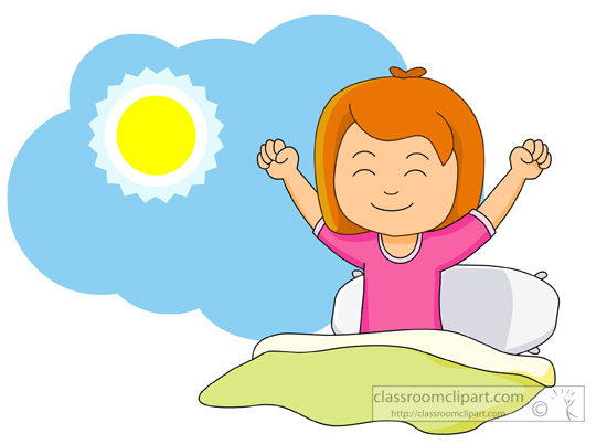 Girl Waking Up And Stretching - Wake Up Clipart Girl Waking Up And Stretching - Wake Up Clipart