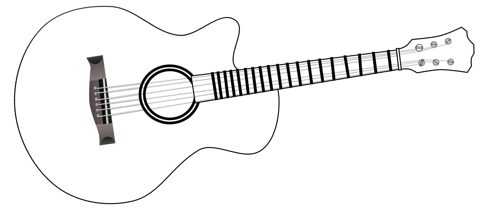 17+ Guitar Clipart Black And White ClipartLook