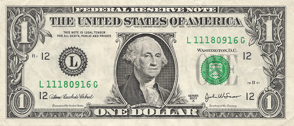 one dollar bill US . - Clip Art Dollar one dollar bill US . - Clip Art Dollar