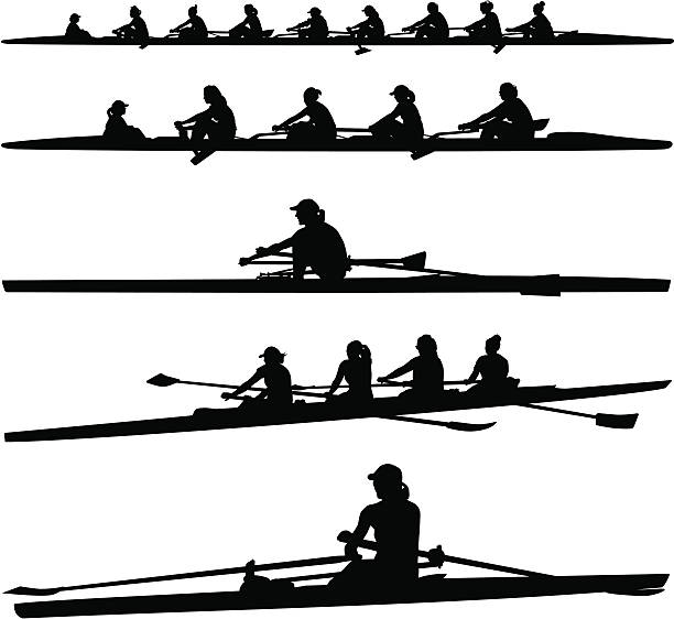 Womens Crew vector art illust - Rowing Clipart Womens Crew vector art illust - Rowing Clipart