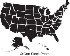 United States Map - Very deta - United States Clipart United States Map - Very deta - United States Clipart