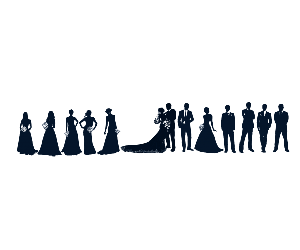 Wedding Party Silhouette Clip - Wedding Party Clipart Wedding Party Silhouette Clip - Wedding Party Clipart