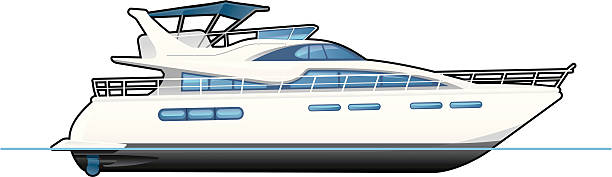 motor yacht vector art illust - Yacht Clipart motor yacht vector art illust - Yacht Clipart