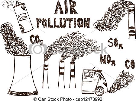 ... Air Pollution Doodle - Illustration -... Air pollution doodle - Illustration of air pollution doodle.-1