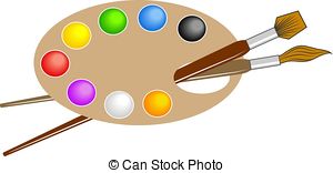 ... Artists Palette - Artists Paint Pale-... Artists Palette - Artists paint palette and brushes.-8