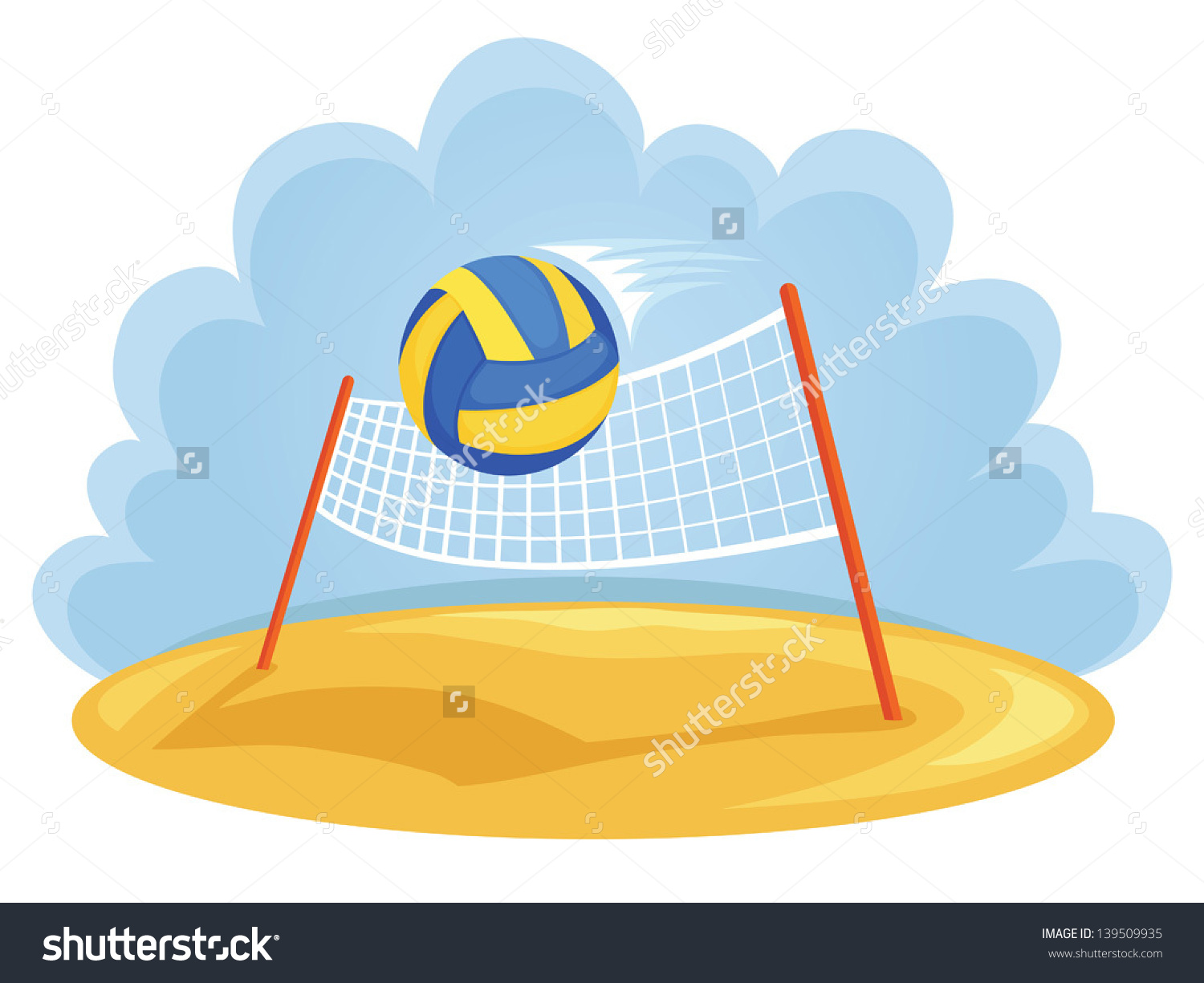 79+ Cartoon Beach Volle... Beach Volleyball Clipart ClipartLook