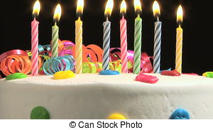 Birthday Cake - Candles On A Birthday Ca-Birthday Cake - Candles on a Birthday cake burning down-3