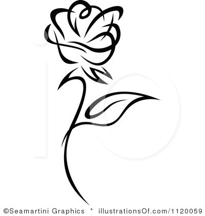 Clipart Rose Black And White 