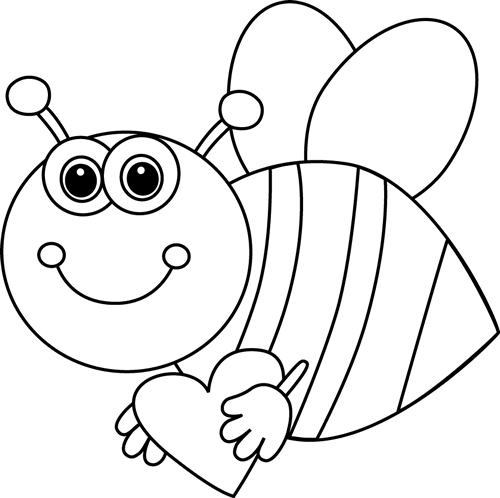 Black And White Valentineu0026#39;s Bee -Black and White Valentineu0026#39;s Bee Flying with a Heart-4