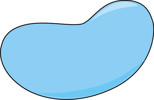 Blue Jelly Bean With A Black Outline-Blue Jelly Bean with a Black Outline-5