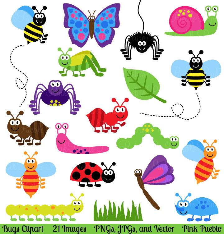 Bugs Clipart Clip Art, Insects Clipart C-Bugs Clipart Clip Art, Insects Clipart Clip Art Vectors - Commercial and Personal-6