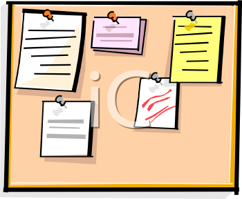 Bulletin Board With Papers Tacked To It -Bulletin Board With Papers Tacked To It Royalty Free Clip Art Image-9