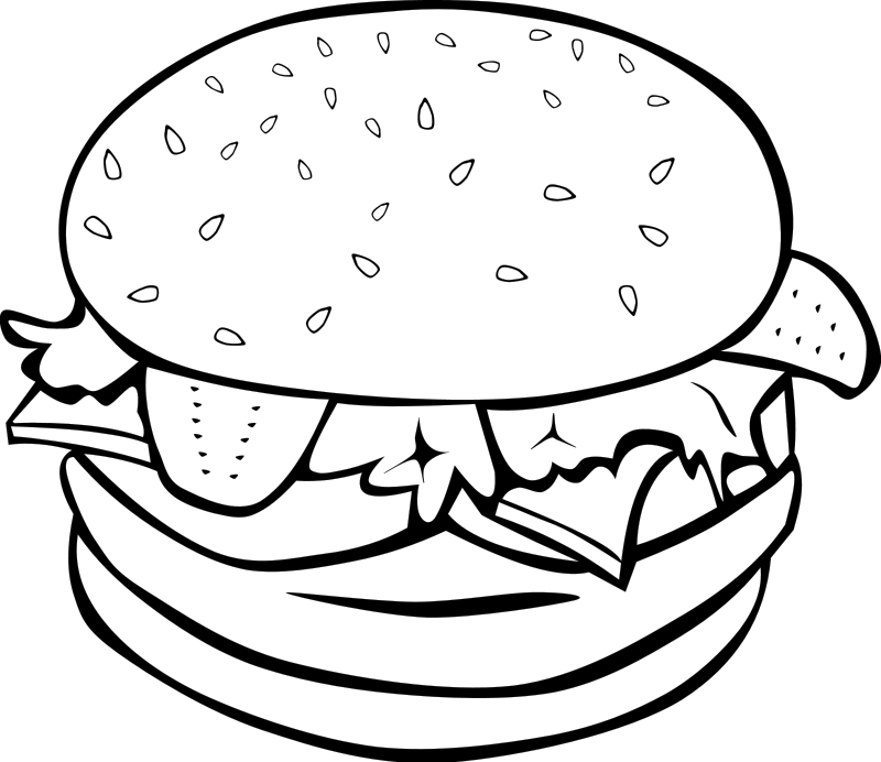 Burgers Black White Food Clipart Picture-Burgers Black White Food Clipart Pictures Png 107 73 Kb-3