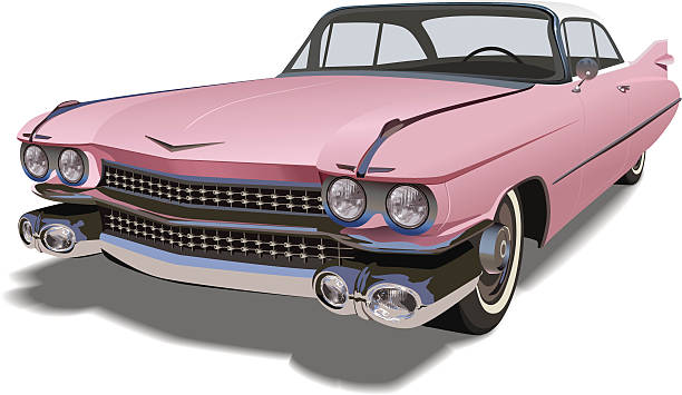 Vector Pink Cadillac Vector Art Illustra-Vector Pink Cadillac vector art illustration-8