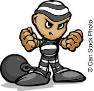 Captured Prisoner Clipartby Seamartini46-Captured prisoner Clipartby Seamartini46/13,712; Tough Guy Cartoon Prisoner with Ball and Chain Vector.-3