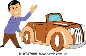 Car Salesman With Classic Car-car salesman with classic car-3