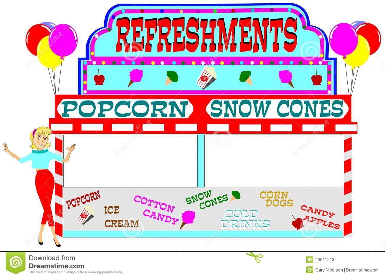 59+ Free Black And Whit... Concession Stand Clipart ClipartLook
