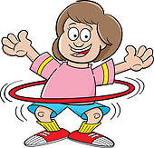 ... Cartoon Girl With A Hula Hoop-... Cartoon girl with a hula hoop-1