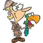 Cartoon Zookeeper Woman With A Parrot-Cartoon Zookeeper Woman with a Parrot-1