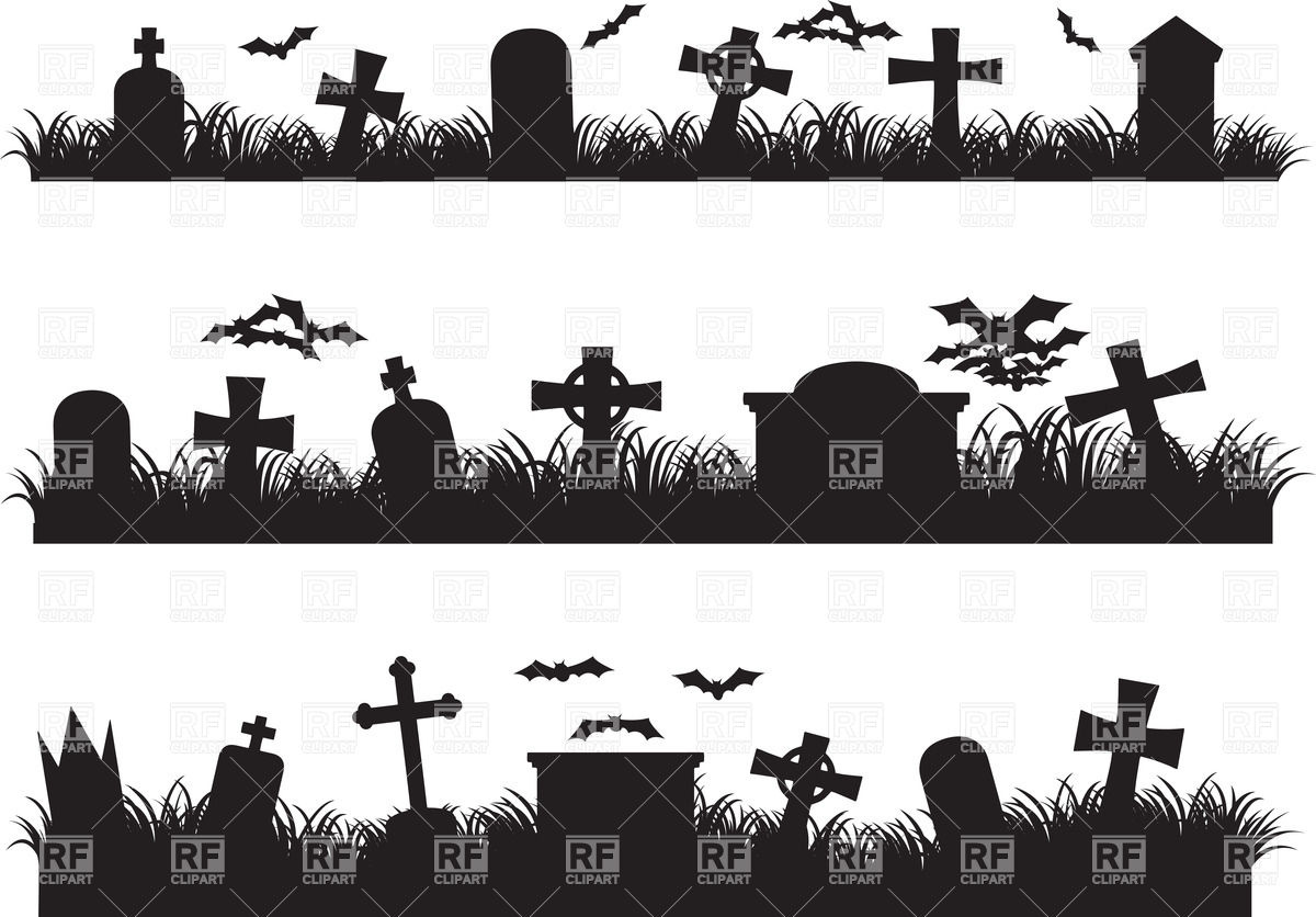 Halloween Graveyard - Silhouette Of Ceme-Halloween graveyard - silhouette of cemetery Vector Image u2013 Vector Artwork  of Signs, Symbols, Click to Zoom-18
