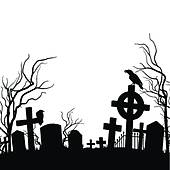 Halloween Scenery With Cemetery 4; Cemet-Halloween scenery with cemetery 4; Cemetery-19