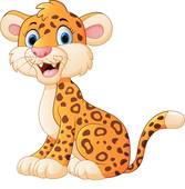 Cute Cheetah Cartoon With Blank Sig; Cut-Cute cheetah cartoon with blank sig; Cute cheetah cartoon-8