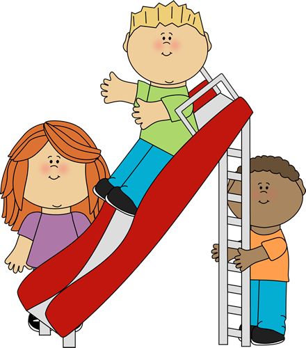 Children At Play Clip Art | Kids Playing-children at play clip art | Kids Playing on a Slide Clip Art Image - kids-4