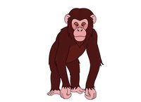 Chimpanzee Hangs From Tree Vine Clipart.-chimpanzee hangs from tree vine clipart. Size: 94 Kb-14