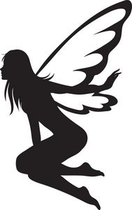 Clip Art Illustration Of A Silhouette Of-Clip art illustration of a silhouette of a fairy. - Stock Photo from the largest library of royalty-free images, only at Shutterstock.-3