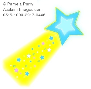 Clip Art Image Of A Shining Star With Mo-Clip Art Image of a Shining Star With Moondust-6