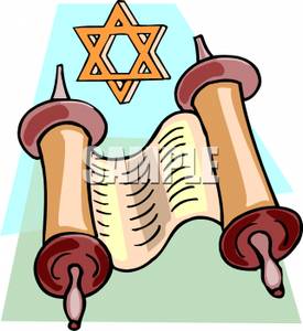 Clip Art Image: The Torah And The Star O-Clip Art Image: The Torah and the Star of David-2