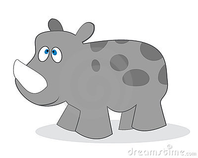 Clip Art Rhino Isolated Object Over Whit-Clip Art Rhino Isolated Object Over White Background-4