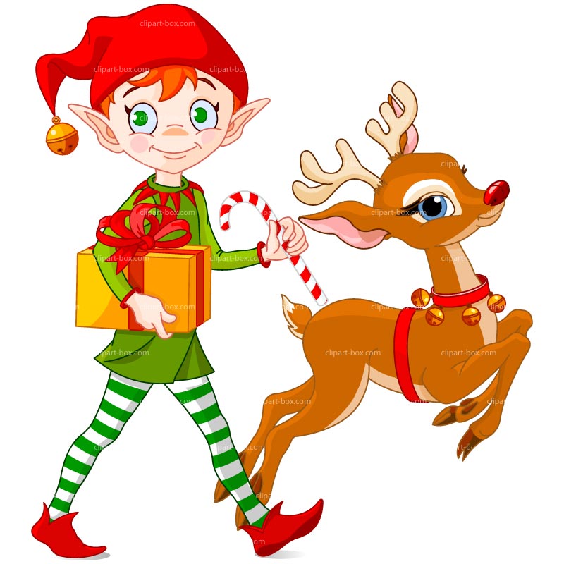 Clipart Christmas Elf With Deer Royalty -Clipart Christmas Elf With Deer Royalty Free Vector Design-7