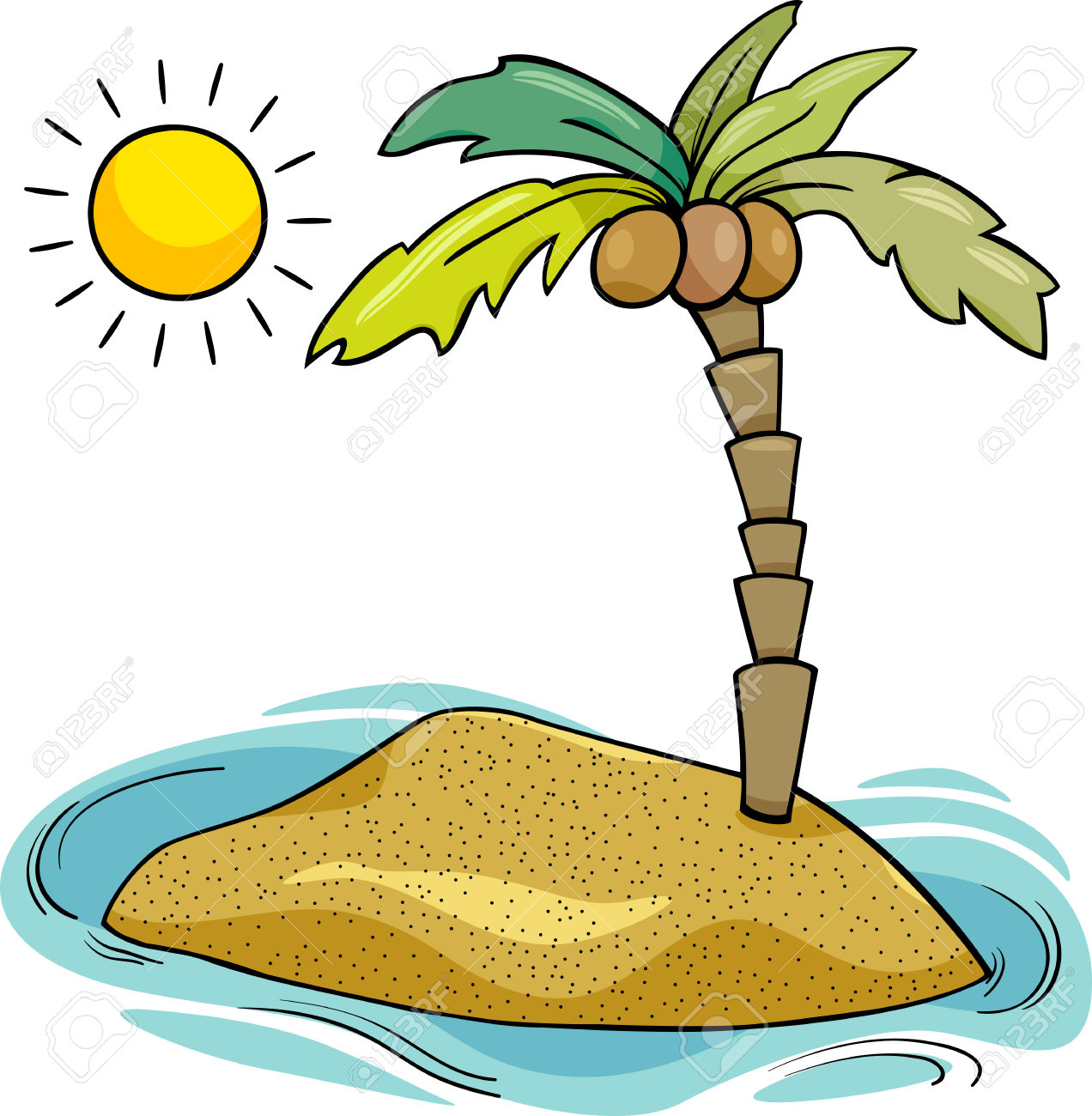 tropical island clipart