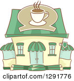 Clipart Of A Sketched Coffe Shop Buildin-Clipart Of A Sketched Coffe Shop Building Royalty Free Vector Illustration-7