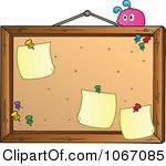 Clipart Pink Creature On A Bulletin Boar-Clipart Pink Creature On A Bulletin Board Royalty Free Vector Illustration-10