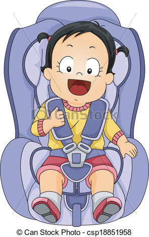 Clipart Vector Of Baby Girl Car Seat Ill-Clipart Vector Of Baby Girl Car Seat Illustration Of A Baby Girl-15