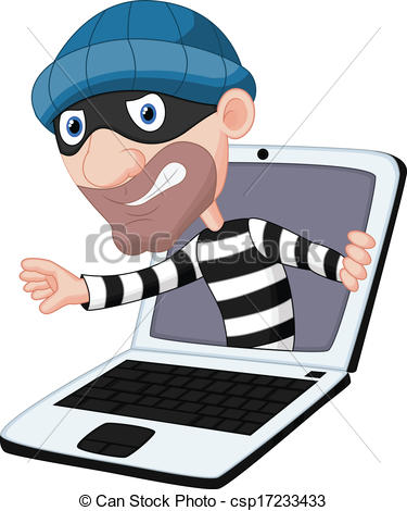 ... Computer Crime Cartoon - Vector Illu-... Computer crime cartoon - Vector illustration of Computer.-4