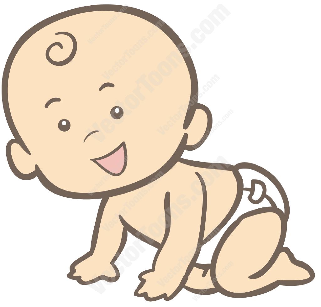 Crawling Baby Wearing A Diaper Vector Gr-Crawling Baby Wearing A Diaper Vector Graphics Vectortoons Com-5
