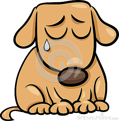 Crying Dog Cartoon .-Crying Dog Cartoon .-3