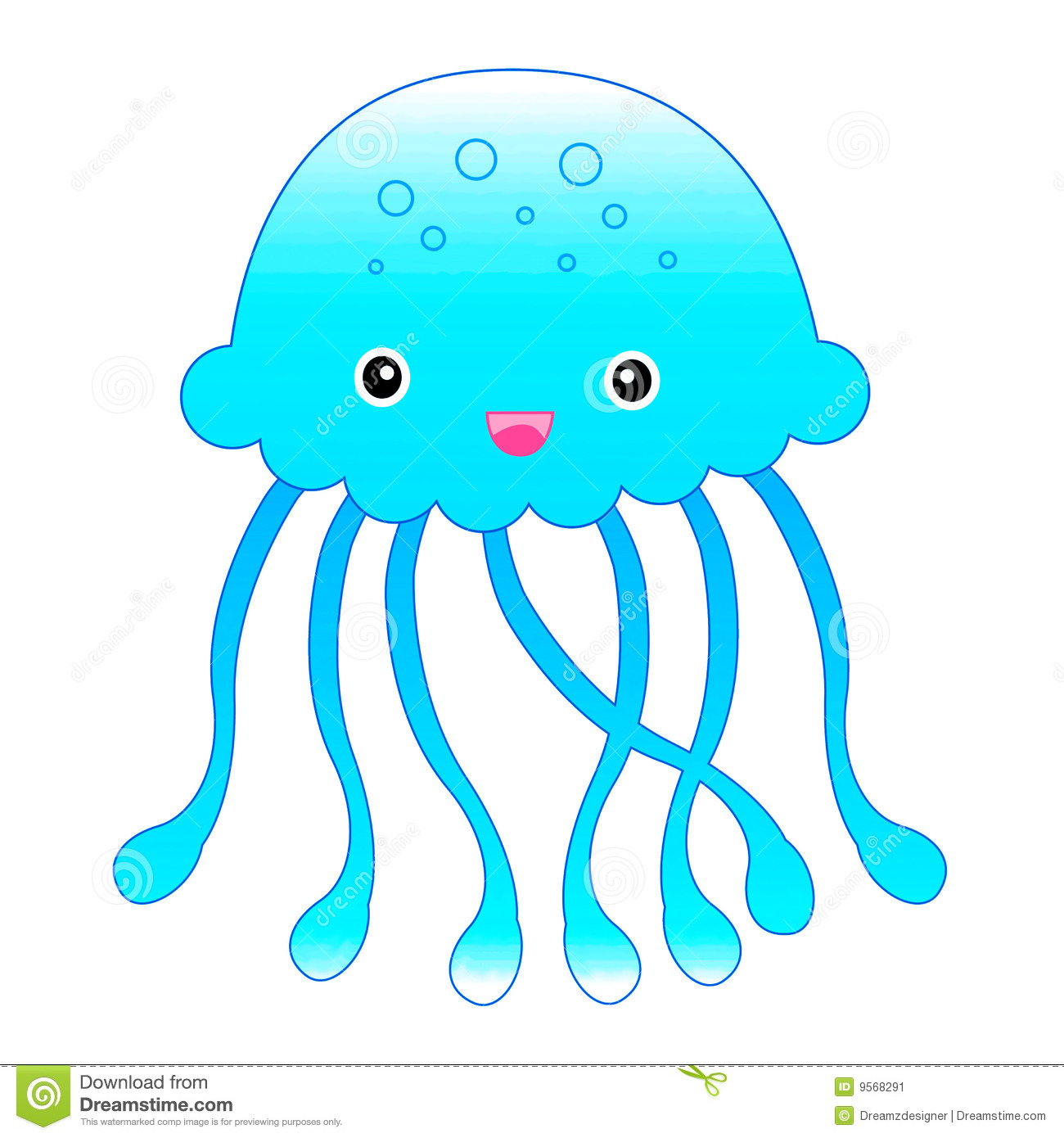 Cute Little Jellyfish Illustration Isola-Cute Little Jellyfish Illustration Isolated On White Background-9