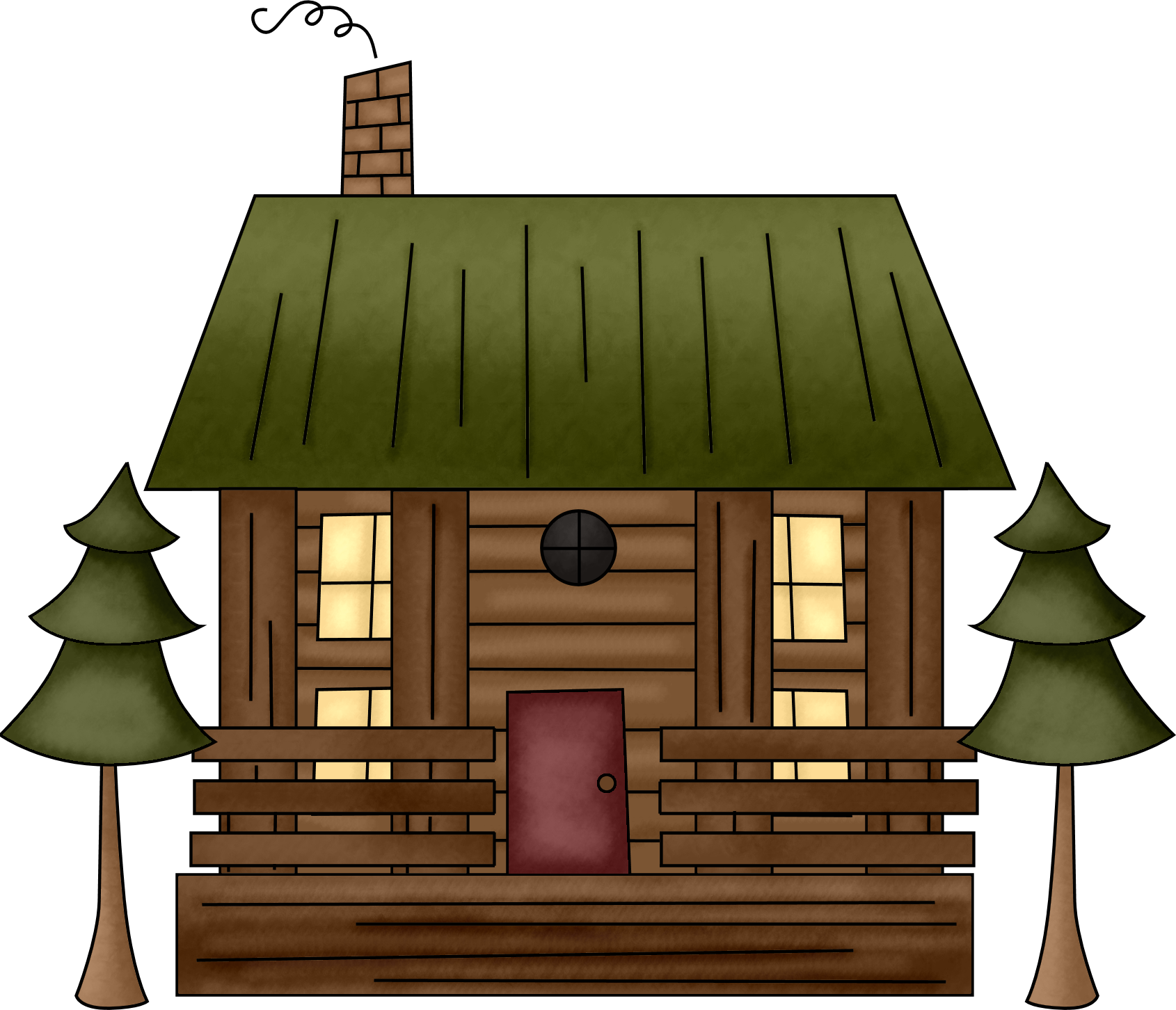 Camp Cabin Clip Art Cabin Sce